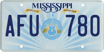 MS license plate AFU780