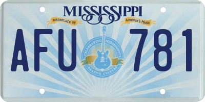 MS license plate AFU781