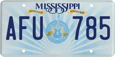 MS license plate AFU785