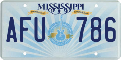 MS license plate AFU786