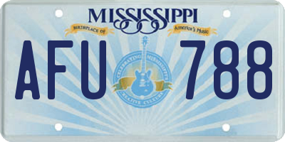MS license plate AFU788