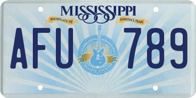 MS license plate AFU789