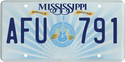 MS license plate AFU791