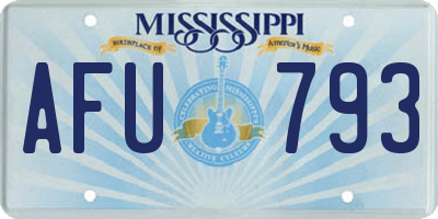 MS license plate AFU793