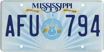 MS license plate AFU794