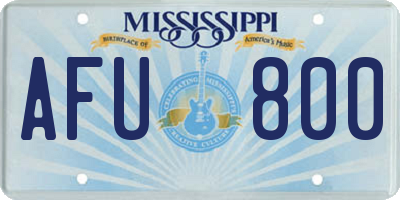 MS license plate AFU800