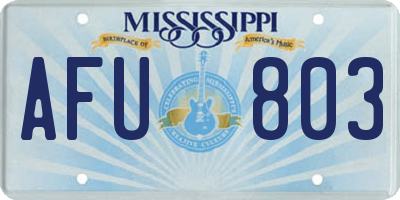 MS license plate AFU803