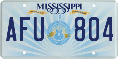 MS license plate AFU804