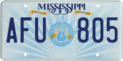 MS license plate AFU805