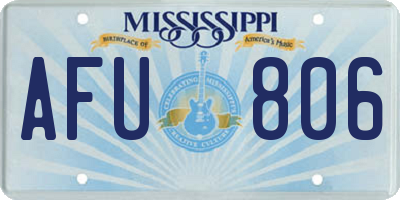 MS license plate AFU806
