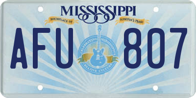 MS license plate AFU807