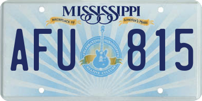 MS license plate AFU815