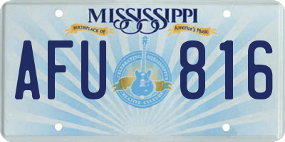 MS license plate AFU816
