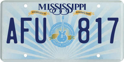MS license plate AFU817
