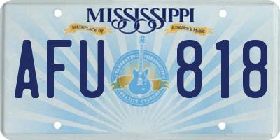 MS license plate AFU818