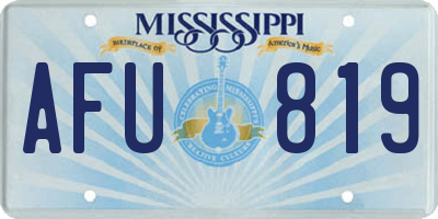 MS license plate AFU819