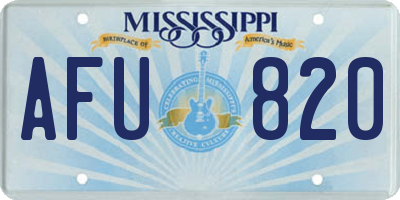 MS license plate AFU820
