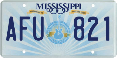 MS license plate AFU821