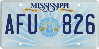 MS license plate AFU826