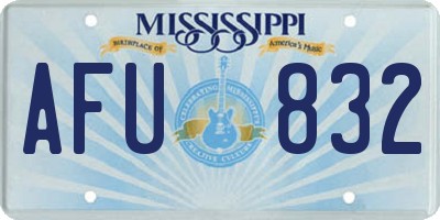 MS license plate AFU832