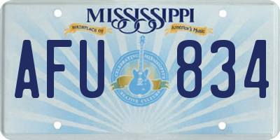 MS license plate AFU834