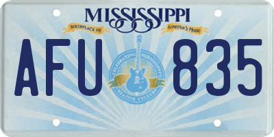 MS license plate AFU835
