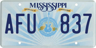 MS license plate AFU837