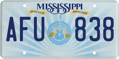 MS license plate AFU838