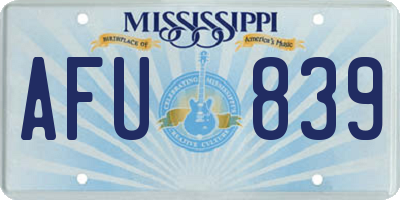 MS license plate AFU839