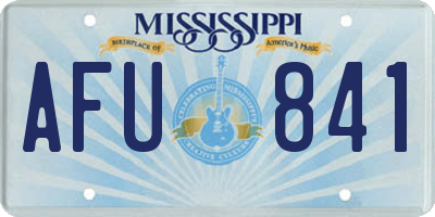 MS license plate AFU841