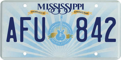 MS license plate AFU842