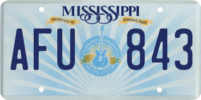 MS license plate AFU843