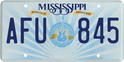 MS license plate AFU845