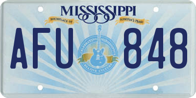 MS license plate AFU848
