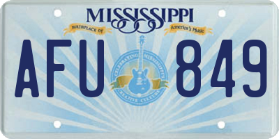 MS license plate AFU849