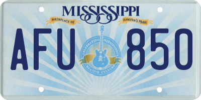 MS license plate AFU850