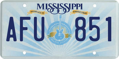 MS license plate AFU851