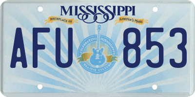 MS license plate AFU853