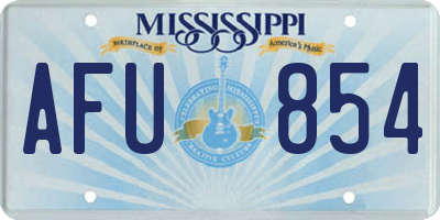 MS license plate AFU854
