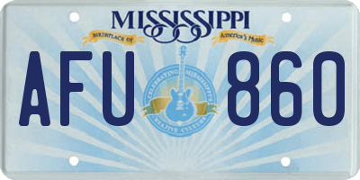 MS license plate AFU860