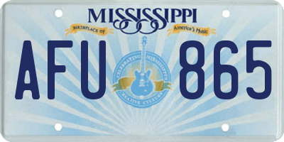 MS license plate AFU865
