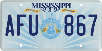 MS license plate AFU867