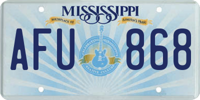 MS license plate AFU868