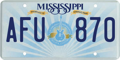 MS license plate AFU870