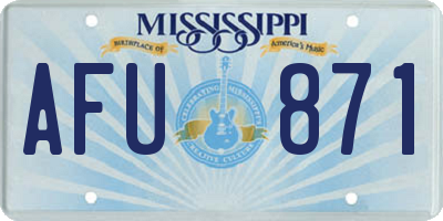MS license plate AFU871