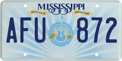 MS license plate AFU872