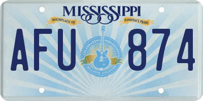 MS license plate AFU874