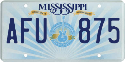 MS license plate AFU875