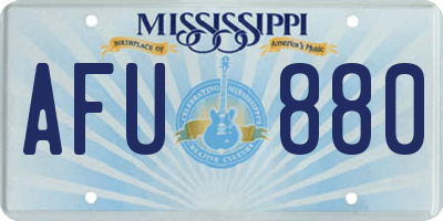 MS license plate AFU880