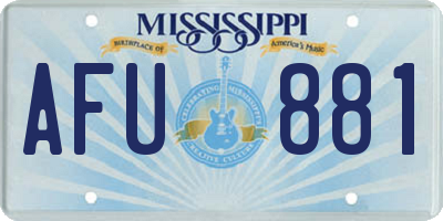MS license plate AFU881